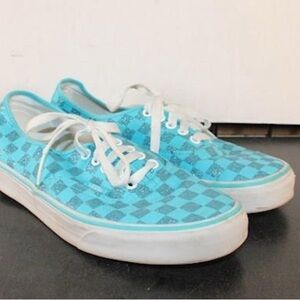 Vans Authentic Low Mens Size 8 Womens 9.5 Checkerboard Ombre Blue Glitter Shoes